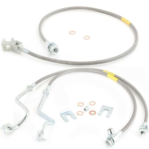 خطوط فرامل خلفية ممتدة من الفولاذ المقاوم للصدأ متوافقة مع Ford F-250 Super Duty 1999-2004، مع Ford F-350 Super Duty 1999-2004 رفع 4-8 بوصة in Saudi Arabia
