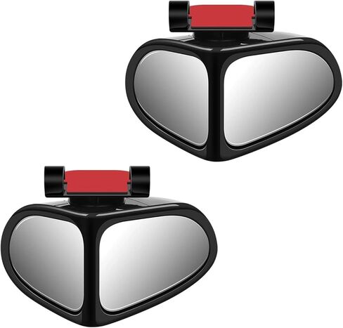 2 PCS Car Blind Spot Mirror, 360 Degrees Panoramic Adjustable Wide-angle Mirror, HD Waterproof Dual-sided Glass Reverse Parking Auxiliary Tools, Universal for Most Vehicles (Black) in Saudi Arabia
