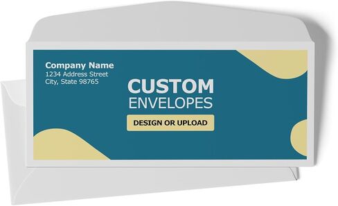 GotPrint Custom Envelopes with Logo, Full Color | #10 Standard Envelope for Mailers| Upload Business Design, Add Text or Logo, Full Color | Print Personalized 4.125x9.5, 25Qty in Saudi Arabia