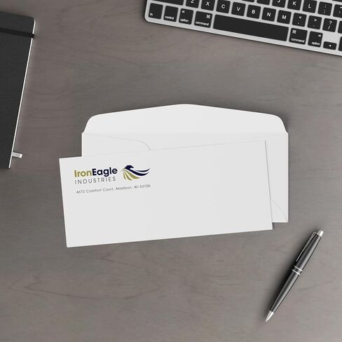 GotPrint Custom Envelopes with Logo, Full Color | #10 Standard Envelope for Mailers| Upload Business Design, Add Text or Logo, Full Color | Print Personalized 4.125x9.5, 25Qty in Saudi Arabia