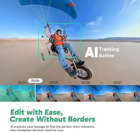 كاميرا AKASO 360 مقاومة للطقس بزاوية 360 درجة - فيديو 5.7K 360 مع مستشعرات 1/2 بوصة 48 ميجابكسل، صورة 72 ميجابكسل 360، 360-SuperSmooth، عصا سيلفي غير مرئية، قفل أفقي 360 درجة، مجموعة دراجة نارية لتتبع الذكاء الاصطناعي in Kuwait