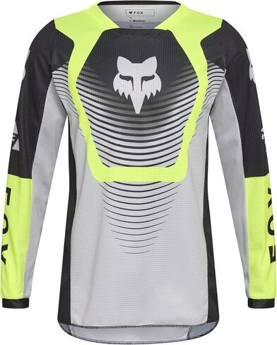 Fox Racing Youth 180 Motocross Dirt Bike Jersey, Grey/Yellow Collect, Large in Saudi Arabia