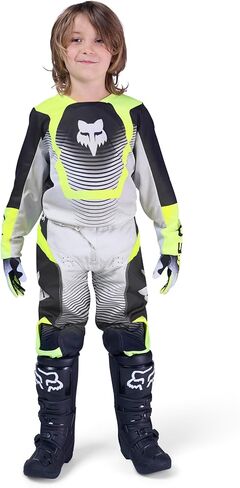 Fox Racing Youth 180 Motocross Dirt Bike Jersey, Grey/Yellow Collect, Large in Saudi Arabia