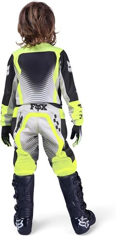 Fox Racing Youth 180 Motocross Dirt Bike Jersey, Grey/Yellow Collect, Large in Saudi Arabia