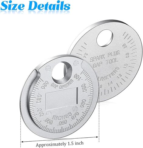 Car Spark Plug Measuring Tool, Zinc Alloy Vehicle Wire Spark Plug Gap Gauge Scaled from 0.020 to 0.100 Inch, Automotive Gapper Gauge Adjustment Tool Accessories, Universal Fit in Saudi Arabia