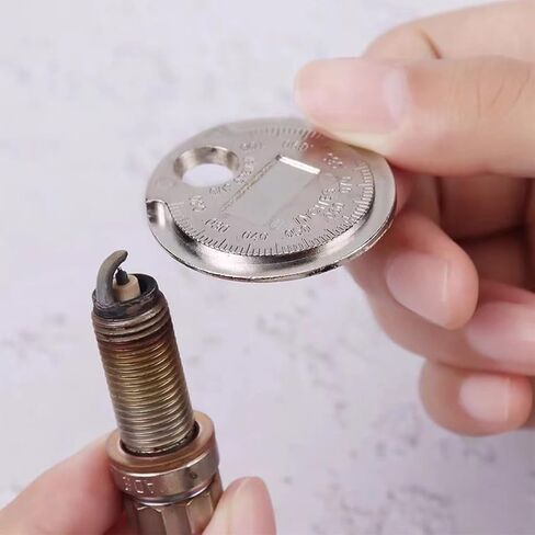 Car Spark Plug Measuring Tool, Zinc Alloy Vehicle Wire Spark Plug Gap Gauge Scaled from 0.020 to 0.100 Inch, Automotive Gapper Gauge Adjustment Tool Accessories, Universal Fit in Saudi Arabia