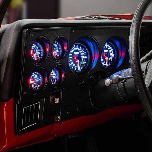 حزمة GlowShift ذات 6 قياسات متوافقة مع Chevy GMC C30 K30 C35 K35 1973-1991 - أسود 7 ألوان سبيدو، تاش، ضغط الزيت، درجة حرارة الماء، مستوى الوقود ومقاييس الفولت - لوحة لوحة القيادة ملائمة مباشرة in Saudi Arabia