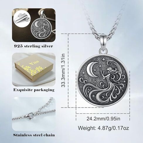 Vito Sterling Silver Caduceus Necklace for Women, RN Necklace Stethoscope Nurse Pendant Nurse Themed Jewelry Gifts for Doctor Graduation Medical Students, 22+2" in Kuwait