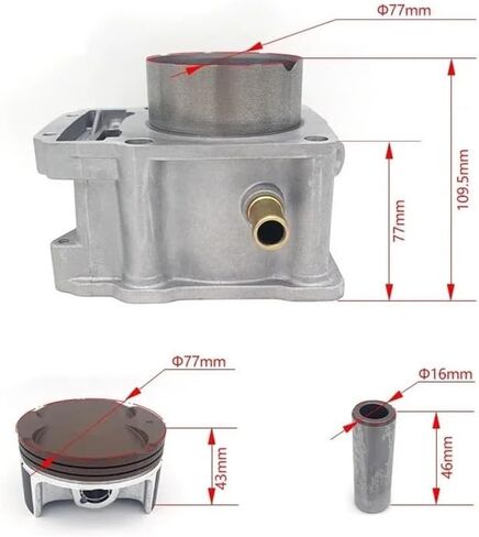 Motorcycle 77mm Cylinder Kit Cylinder Block Head Gasket Piston Ring Fit For ZONGSHEN CBS350 CBS300 ZS174FMM Upgrade To 350cc Bikes in Saudi Arabia