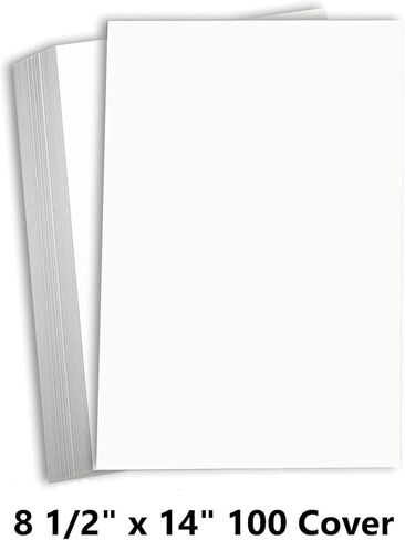 Hamilco Bright White Legal Cardstock Paper 8 1/2" x 14" Card Stock 100lb Cover 25 Pack in Kuwait
