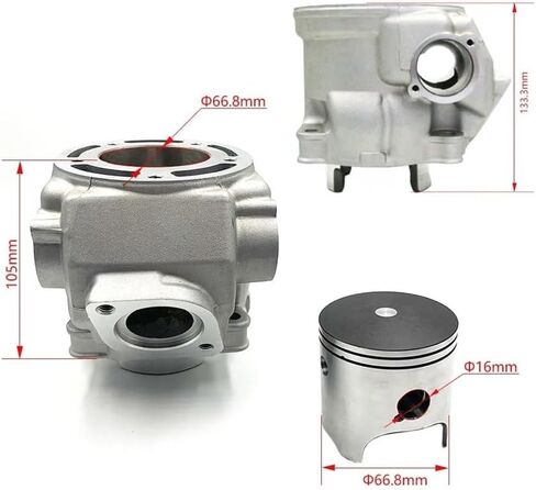 مجموعة أسطوانات محرك الدراجة النارية Std 66.80 مم مناسبة لأجزاء حلقة المكبس DT230 Loncin MT250 GPX TSE250R KAYO KT250 HJ250H (حشية الأسطوانة) in Saudi Arabia