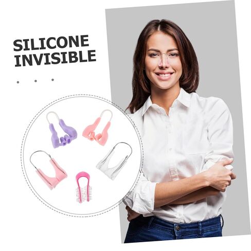 5Pcs Soft Silicone Invisible Nose Beauty Device for Enhanced Breathing Refined Shape and Comfortable Use Includes Pink Purple and in Saudi Arabia