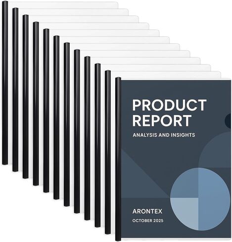 Report Covers - 12 Set Clear Report Covers with Sliding Bar, Report Folders with Clear Cover for A4 and Letter Size Paper, Presentation Folders for School, Office & Home Use in Kuwait