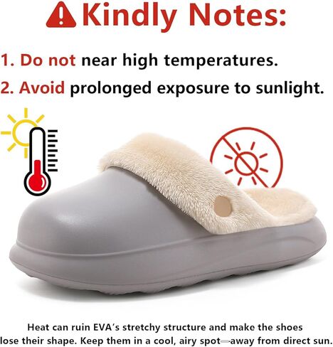 شباشب نسائية مقاومة للماء للاستخدام في الهواء الطلق، قباقيب حديقة شتوية مبطنة بالصوف غير قابلة للانزلاق، أحذية منزلية مريحة ودافئة للاستخدام في الأماكن المغلقة والمفتوحة in Kuwait