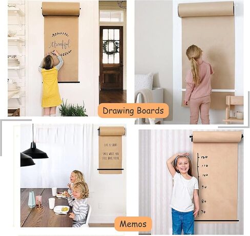 حامل وموزع ورق كرافت من LNNW للمقهى/المطعم، لديكور الحائط/ملاحظات القائمة، لوحات رسائل مزخرفة بإطار فولاذي أسود للجدار (إطار فولاذي عريض 67 سم/26.3 بوصة) in Kuwait