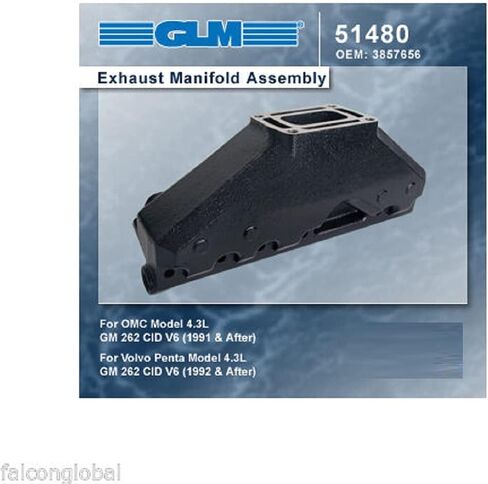 GLM Marine (2) مشعبات العادم والأجهزة المتوافقة مع 92-UP فولفو بنتا مارين تشيفي 4.3 4.3L 262 V6 GLM in Saudi Arabia