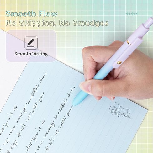 Gel Pens, 10 Pcs Medium Point Smooth Writing Pens Cute Pens for Women, High-End Series 0.7mm Black Ink Pens for Journaling Note Taking, School Office Supplies (10 Pcs Gradient) in Saudi Arabia
