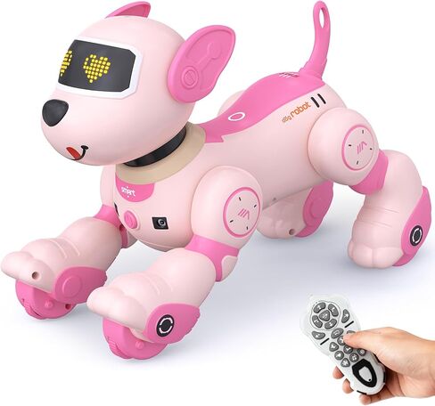 PRANITE Remote Control Robot Dog for Kids, Interactive Follow Mode, Programmable, Voice & Touch Control, Music, Dance, Smart RC Stunt Dog Toy Rechargeable for Boys and Girls in Saudi Arabia