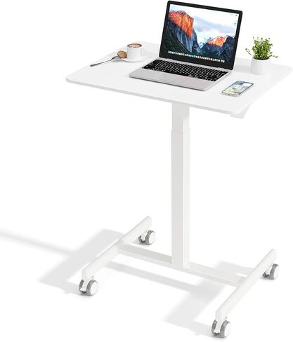 مكتب قائم بارتفاع قابل للتعديل على عجلات، مكتب دوار محمول وحامل كمبيوتر محمول، مكتب وسادة المشي | طاولة دوارة للمكتب المنزلي، ومحطة عمل الكمبيوتر الصغيرة in Kuwait