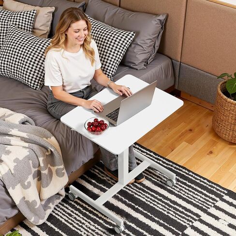 مكتب قائم بارتفاع قابل للتعديل على عجلات، مكتب دوار محمول وحامل كمبيوتر محمول، مكتب وسادة المشي | طاولة دوارة للمكتب المنزلي، ومحطة عمل الكمبيوتر الصغيرة in Kuwait