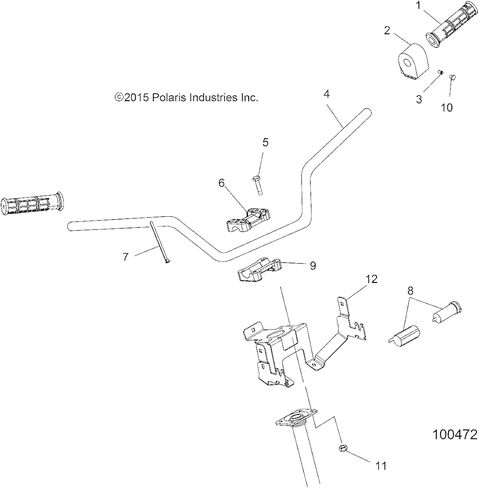 أنبوب المقود Polaris، أسود متوسط ​​اللمعان، قطعة OEM الأصلية 5244581-067، الكمية 1 in Kuwait