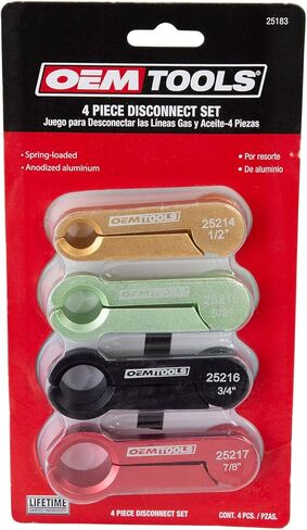 OEMTOOLS 25183 مجموعة قطع ألومنيوم مكونة من 4 قطع، مثالية لمكيف الهواء وخطوط الوقود ومرشحات الوقود، هيكل متين من الألومنيوم المؤكسد، وأدوات صيانة المركبات in Kuwait