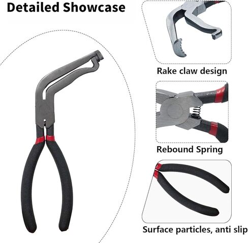 Professional Grade Electrical Disconnect Pliers Electrical Connector Pliers Automotive Tool Set with Dual Angle Heads Straight and 60 Degree for Fuel Line Clips Hose Disconnects Push in Saudi Arabia