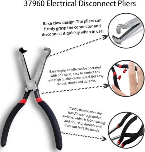 Professional Grade Electrical Disconnect Pliers Electrical Connector Pliers Automotive Tool Set with Dual Angle Heads Straight and 60 Degree for Fuel Line Clips Hose Disconnects Push in Saudi Arabia