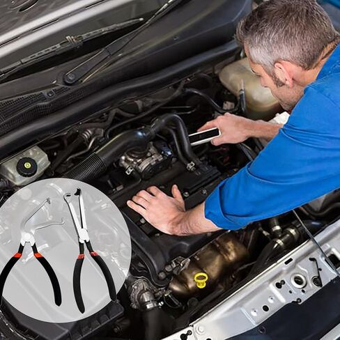 Professional Grade Electrical Disconnect Pliers Electrical Connector Pliers Automotive Tool Set with Dual Angle Heads Straight and 60 Degree for Fuel Line Clips Hose Disconnects Push in Saudi Arabia
