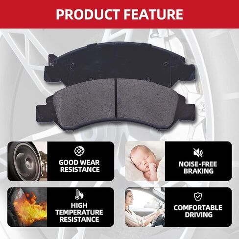 وسادات الفرامل الخلفية مناسبة لسيارة Chevy Silverado 1500، Chevy Tahoe، Cadillac Escalade ESV، EXT، GMC Sierra 1500، GMC Yukon Disc Brake Pads (D785) in Kuwait