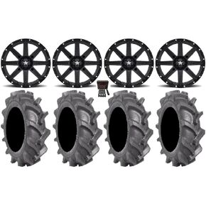 الحزمة - 9 عناصر: MSA Black Clutch 14 "UTV Wheels 28" BKT AT 171 Tyres [4x137 Bolt Pattern 12mmx1.5 Lug Kit] in Kuwait