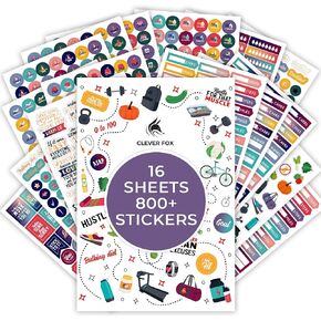 Clever Fox Seasonal Planner Stickers – 600+ Month, Holiday & Seasons Stickers for Your Planner, Monthly Journal & Calendar – 18 Sheets, Set of Stickers & Washi Tape by Clever Fox (Seasonal Pack) in Kuwait