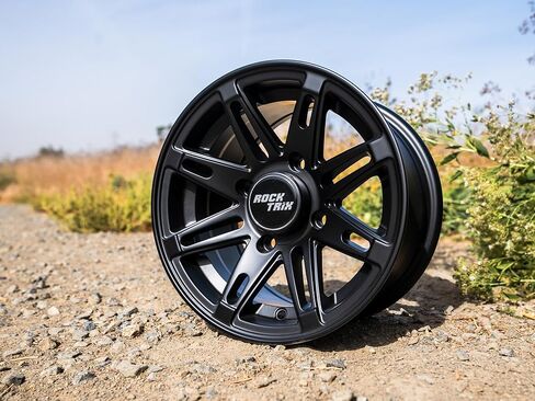 RockTrix RT103 15in Wheels 15x7, 4x156 Bolt Pattern, 4+3 offset, ATV UTV SxS Rims, Compatible with Polaris Sportsman RZR Ranger Ranger Crew, 4/156 Matte Black, Set of 4 in Saudi Arabia