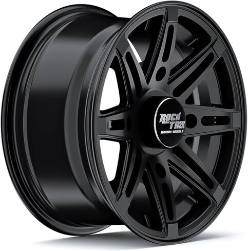 RockTrix RT103 15in Wheels 15x7, 4x156 Bolt Pattern, 4+3 offset, ATV UTV SxS Rims, Compatible with Polaris Sportsman RZR Ranger Ranger Crew, 4/156 Matte Black, Set of 4 in Saudi Arabia