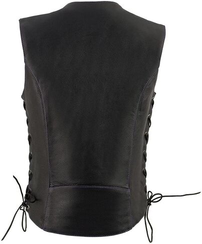 Milwaukee Leather Women's Premium Classic Leather Motorcycle Rider Vest w/Embroidery Artwork - Medium in Saudi Arabia