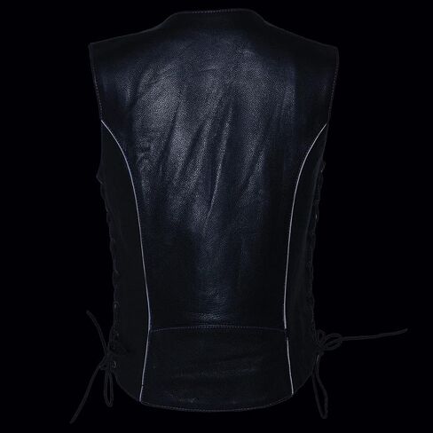 Milwaukee Leather Women's Premium Classic Leather Motorcycle Rider Vest w/Embroidery Artwork - Medium in Saudi Arabia
