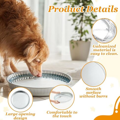 Zonon 3 Pcs Galvanized Steel Pan 3 Gallon Galvanized Drain Pan for Feeder Livestock, Oil Change Bright Zinc Corrosion-Resistant Finish in Saudi Arabia