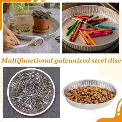 Zonon 3 Pcs Galvanized Steel Pan 3 Gallon Galvanized Drain Pan for Feeder Livestock, Oil Change Bright Zinc Corrosion-Resistant Finish in Saudi Arabia