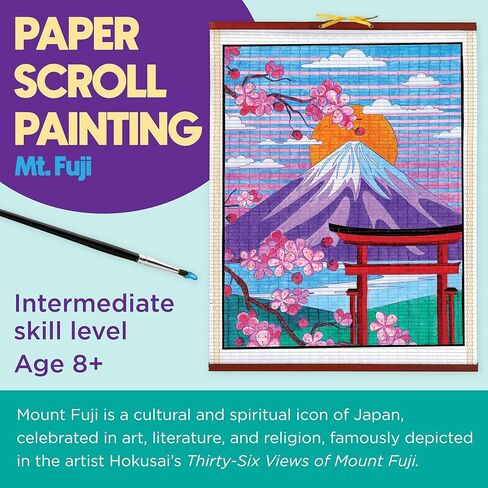 Faber-Castell Paper Scroll Painting Kit: The Great Wave | Hanging Wall Art with Pre-Printed Design, Ready-to-Hang DIY Painting Craft for Kids, Teens & Adults (1 Scroll, 8 Paints, 1 Brush) in Saudi Arabia