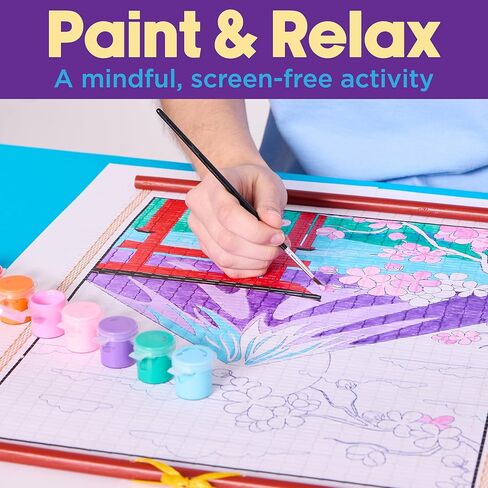 Faber-Castell Paper Scroll Painting Kit: The Great Wave | Hanging Wall Art with Pre-Printed Design, Ready-to-Hang DIY Painting Craft for Kids, Teens & Adults (1 Scroll, 8 Paints, 1 Brush) in Saudi Arabia