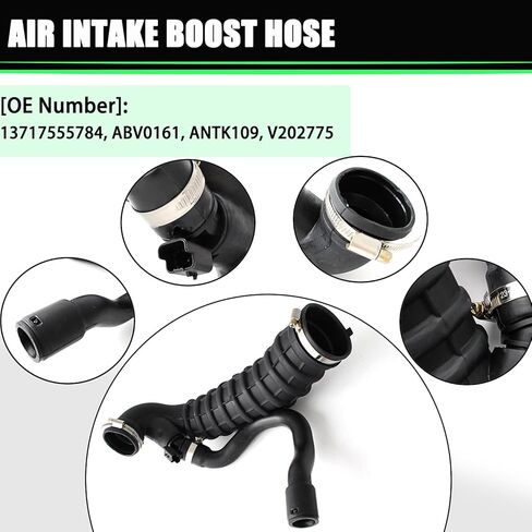 AUCERAMIC 13717555784 خرطوم تعزيز مدخل الهواء مناسب لميني كوبر S كلوبمان هاتشباك المكشوفة 2007 2008 2009 2010 R55 R56 R57 استبدال # ABV0161 ANTK109 V202775 موصل فراغ تي in Saudi Arabia