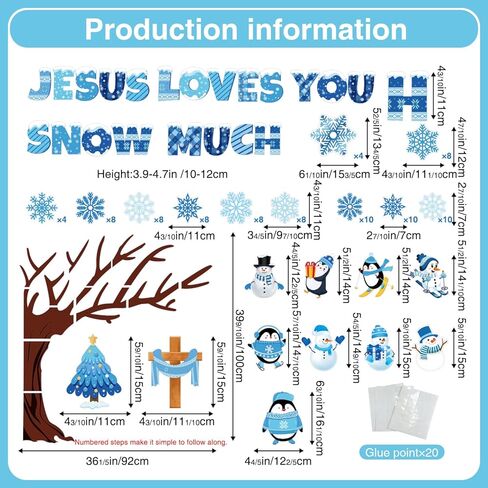 Winter Bulletin Board Decorations, 119 Pcs Winter Christmas Bulletin Board Decorations Set for Classroom, Jesus Love Us Snow Much Snowflake Cutouts School Door Decor in Saudi Arabia