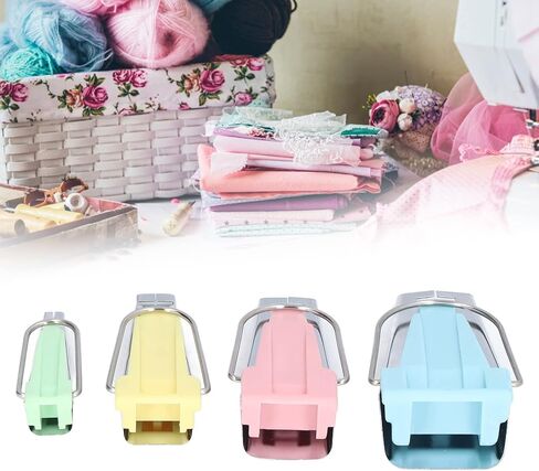 Bias Tape Maker Set 4Pcs DIY Sewing Tools Household Quilting Supplies for Crafting and Patching Work Plastic Stainless Steel Material 15.3 x 11cm in Saudi Arabia