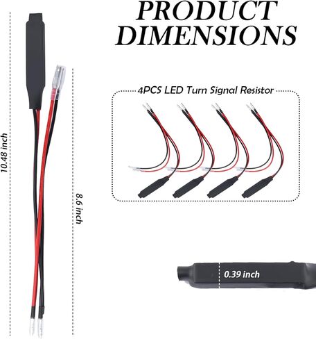 4PCS Motorcycle Load Resistors LED Turn Signal,LED Resistor Turn Signal for Decoding Abnormal Flicker Problem,12V 10W LEDs Turns Signals Resistor Decoder Motorcycle Accessories in Saudi Arabia