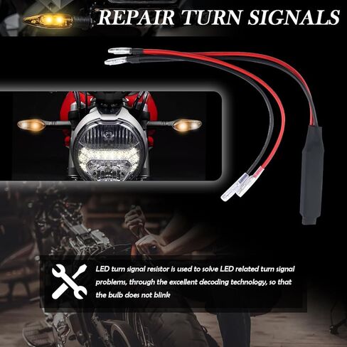 4PCS Motorcycle Load Resistors LED Turn Signal,LED Resistor Turn Signal for Decoding Abnormal Flicker Problem,12V 10W LEDs Turns Signals Resistor Decoder Motorcycle Accessories in Saudi Arabia
