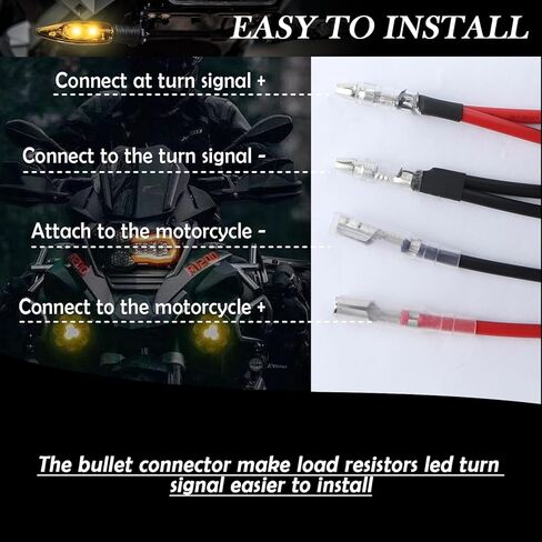 4PCS Motorcycle Load Resistors LED Turn Signal,LED Resistor Turn Signal for Decoding Abnormal Flicker Problem,12V 10W LEDs Turns Signals Resistor Decoder Motorcycle Accessories in Saudi Arabia