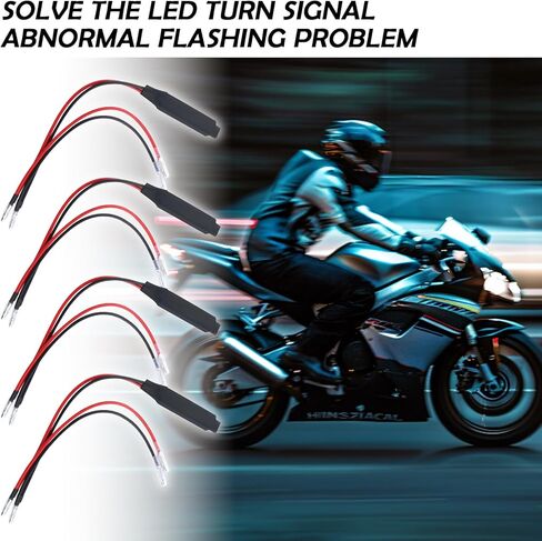 4PCS Motorcycle Load Resistors LED Turn Signal,LED Resistor Turn Signal for Decoding Abnormal Flicker Problem,12V 10W LEDs Turns Signals Resistor Decoder Motorcycle Accessories in Saudi Arabia