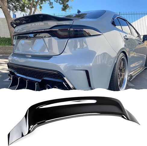 STSEV01 Rear Spoiler Wing Fit for Toyota Corolla Sedan 2020 2021 2022 2023 2024 2025 L/LE/SE/XLE/XSE, Glossy Black R Style DeckLid Lip Exterior Accessories in Saudi Arabia