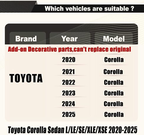 STSEV01 Rear Spoiler Wing Fit for Toyota Corolla Sedan 2020 2021 2022 2023 2024 2025 L/LE/SE/XLE/XSE, Glossy Black R Style DeckLid Lip Exterior Accessories in Saudi Arabia