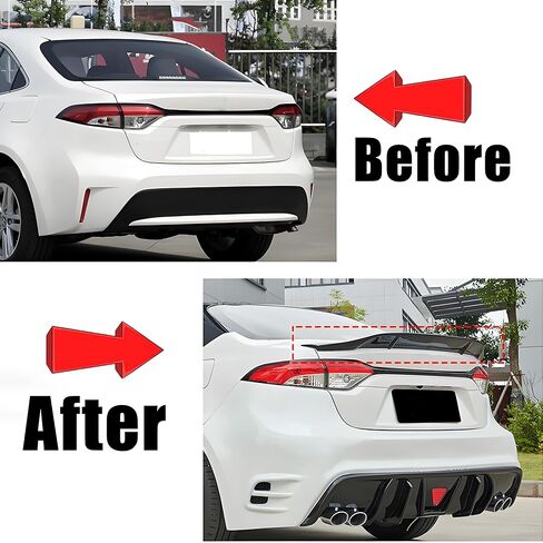 STSEV01 Rear Spoiler Wing Fit for Toyota Corolla Sedan 2020 2021 2022 2023 2024 2025 L/LE/SE/XLE/XSE, Glossy Black R Style DeckLid Lip Exterior Accessories in Saudi Arabia